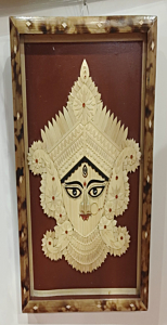 Handcrafted Bamboo Durga Mata Frame I Height -16 inches Width -12 inches 