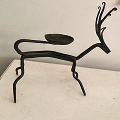 Handcrafted Wrought Iron Deer Candle Holder