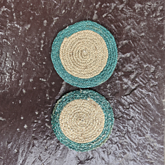 Hand-Braided Jute Coaster set of 2