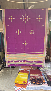 Purple Shawl with Threadwork Embroidery