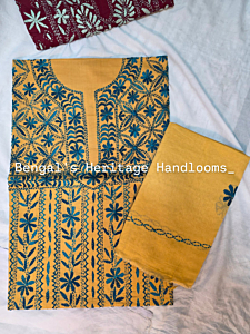 Pure Cotton Hand Embroidered Cross Stitch Dress Material