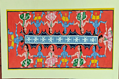 Handpainted Raslila Manuscript Painting | 7x20 inch