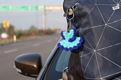 Handmade Crochet Baby Frock Keychain for Women & Girls,   Cute Woolen Bag Charm & Key Ring , Unique Gift for Car, Bike and Handbags ,  With Multi Color Variant