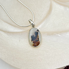 Shazar-dendritic agate Silver pendant 