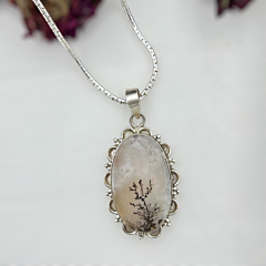 Shazar-dendritic agate Silver pendant 