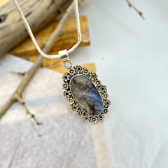 Shazar-dendritic agate Silver pendant 