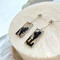 Shazar-dendritic agate Silver Earring