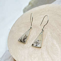Shazar-dendritic agate Silver Earring 
