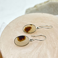 Shazar-dendritic agate Silver Earring
