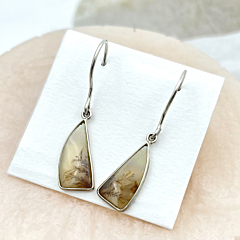 Shazar-dendritic agate Silver Earring