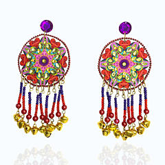 Kyomi Mandala Glass Bead Earrings