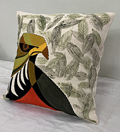 Hand Block printed Cushion covers 16x16 inches set of 2 Self Stripe Fabric by The Artisans of Karushilpam 