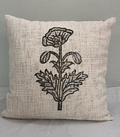 Hand Block printed Cushion covers 16x16 inches set of 2 Herringbone Fabric by The Artisans of Karushilpam 