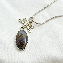 Shazar-dendritic agate Silver pendant 