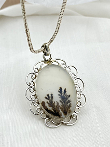 Shazar-dendritic agate Silver pendant 