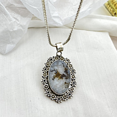 Shazar-dendritic agate Silver pendant 