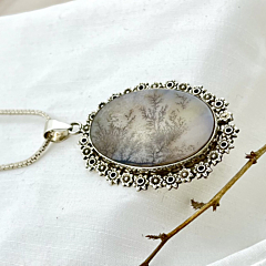 Shazar-dendritic agate Silver pendant 