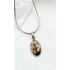 Shazar-dendritic agate Silver pendant 