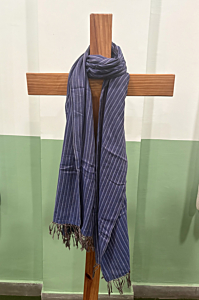 Handwoven Wool Stole | Navy Blue