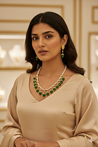 Handmade Beads Necklace Set|Green 