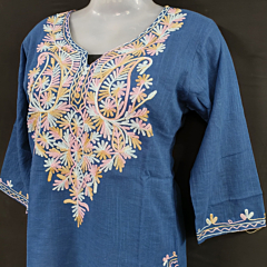 Women Embroidered Pure Cotten short  Kurta