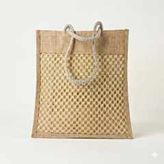 jute shopping bag with stylish net