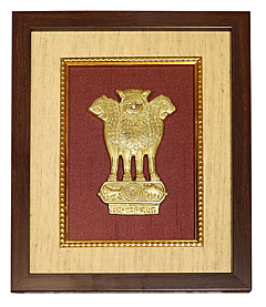 Brass Antique Styamev Jayate With Frame