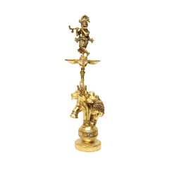 Brass Super Fine Finish Krishna Elephant Divi KBH07054