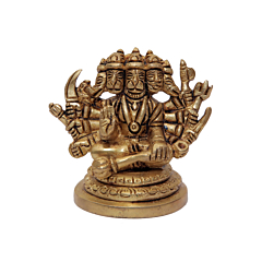 Brass Panchmukhi Hanuman on Round Base Idol KBH07170