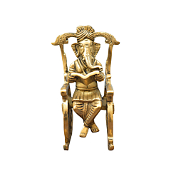 Brass Chair Ganesha Idol KBH07522