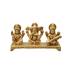 Brass Ganesh Laxmi & Saraswati KBH07561