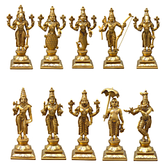 Brass Vishnu Dasavatar Handcrafted Divine Idol KBH07576