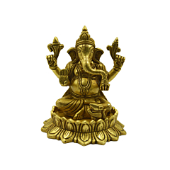 Brass Lotus Ganesh Idol KBH07602
