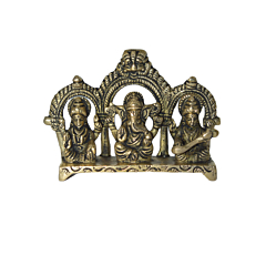 Brass Kaman Ganesh Laxmi Saraswati Idol KBH07605