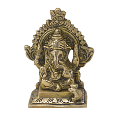 Brass Small Kaman Ganesh Idol KBH06514