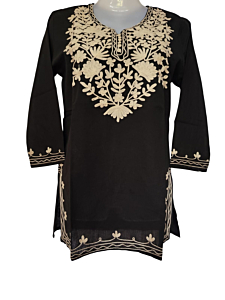 women embroided pure cotton short kurti