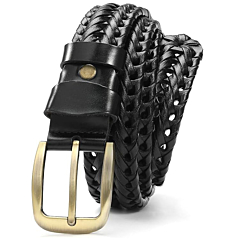 Faux Leather Heavy Duty Belt Single Prong Buckle  | Black 