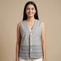 Handcrafted Smocking Vest| XL