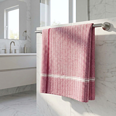 Handwoven Cotton Stripes Towel | Pink & Maroon 