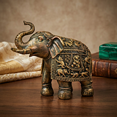 Handcrafted Elephant Showpiece | Gold
