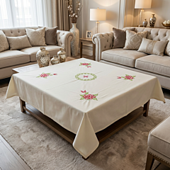 Handcrafted Embroidered Table Cover | 45inches