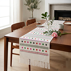 Handloom Traditional Assamese Motifs Table Runner | 160x34x1 cm