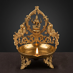 Handcrafted Brass Laxmi Oil Lamp | 11 Inches