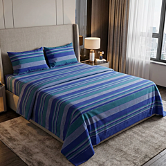 Handloom Cotton Double Bedsheets with Pillow Covers | 228cm x 254cm