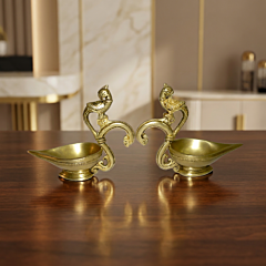 Handcrafted Brass Parrot Oil Lamp | Set of 2