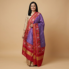 Handloom Semi Ikat Silk Dupatta