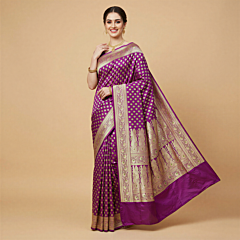 Handloom Banarasi Silk Saree | Purple