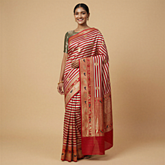 Maya Multicolor Banarasi Silk Saree with Meenakari Border 