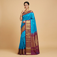 Handloom Salem Silk Saree | Blue