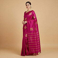 Handloom Kanchipuram Silk Saree | Magenta